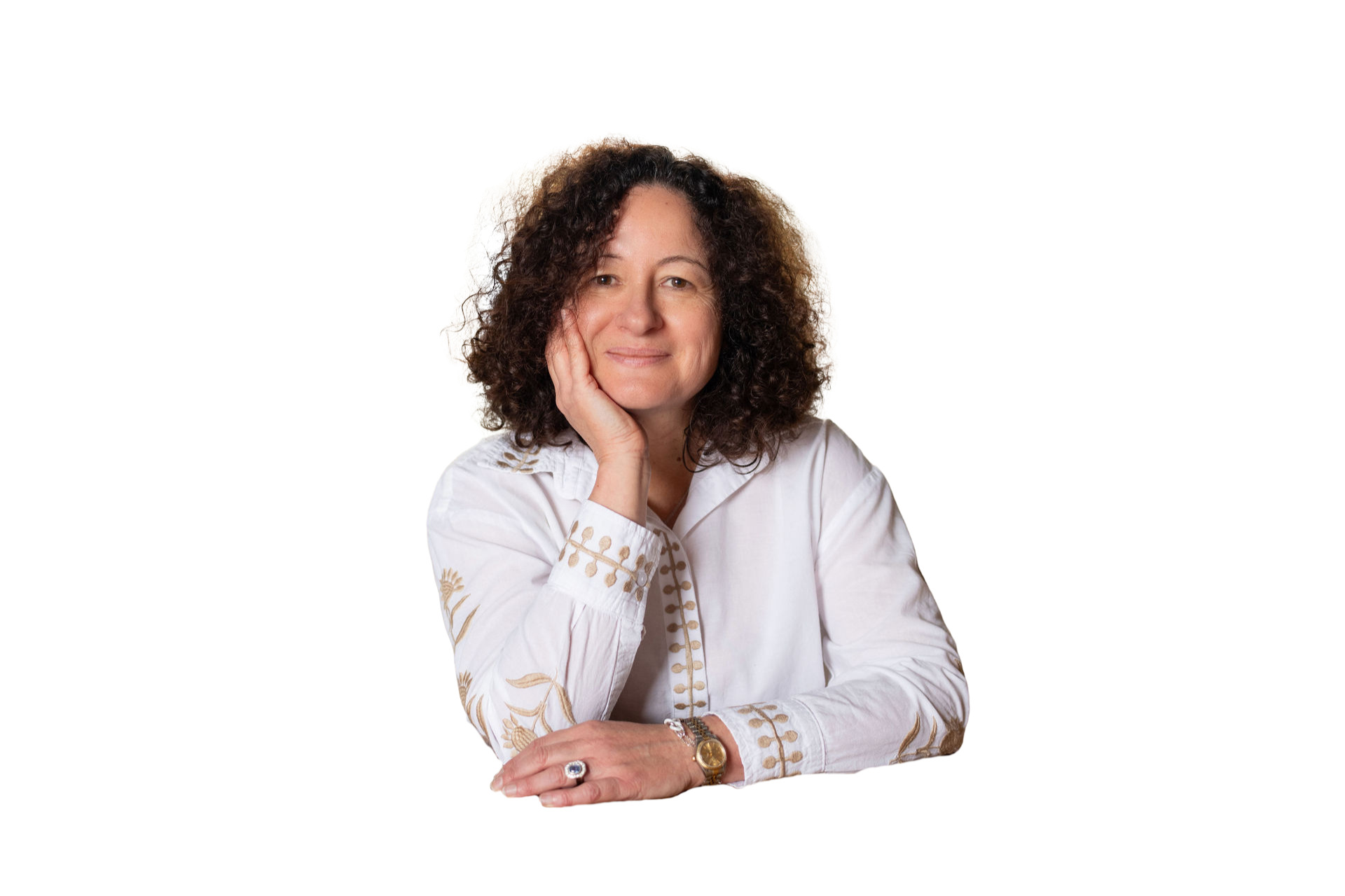 Christine Barrat, Travel Zen Femme souriante avec main sur joue